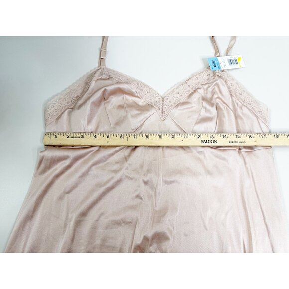 Vassarette Sz 40 Tan LACE Trim-NYLON FULL SLIP Adjustable Straps NWT - Picture 4 of 6